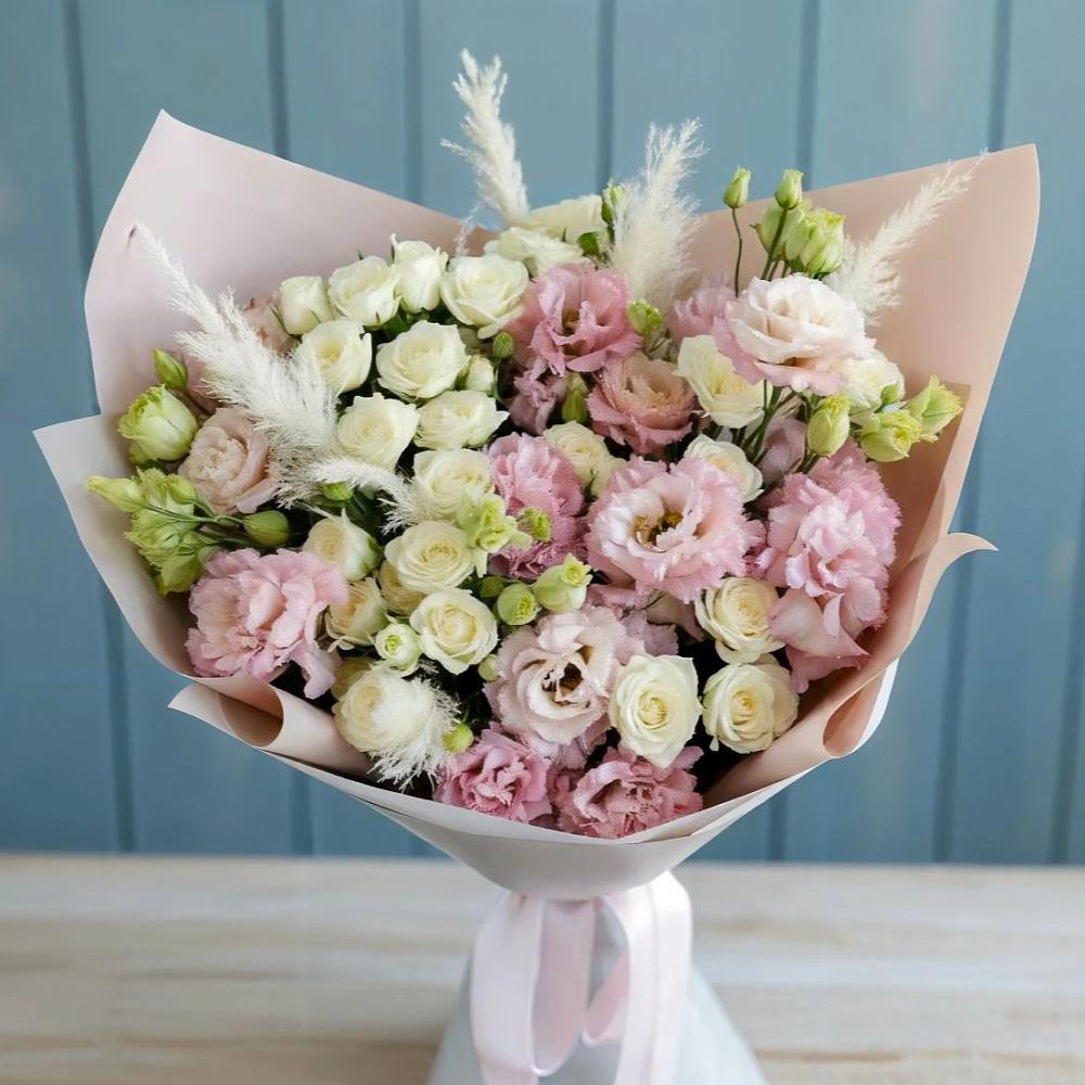 Букет цветов из: Альстромерии и Розы в Апастово