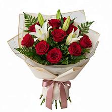 Букет цветов из:  Лилии и Розы #REPLACE_PRED# Апастово