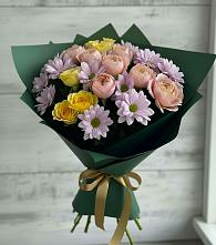Букет цветов из:  Хризантемы и Розы #REPLACE_PRED# Апастово