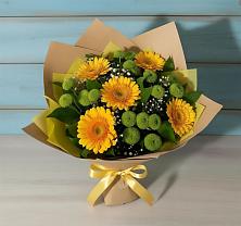 Букет цветов из:  Герберы и Хризантемы в Апастово