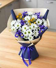 Букет цветов из:  Розы, Ирисы и Хризантемы в Апастово