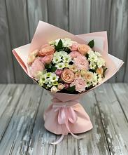 Букет цветов из:  Гвоздики, Розы и Хризантемы в Апастово
